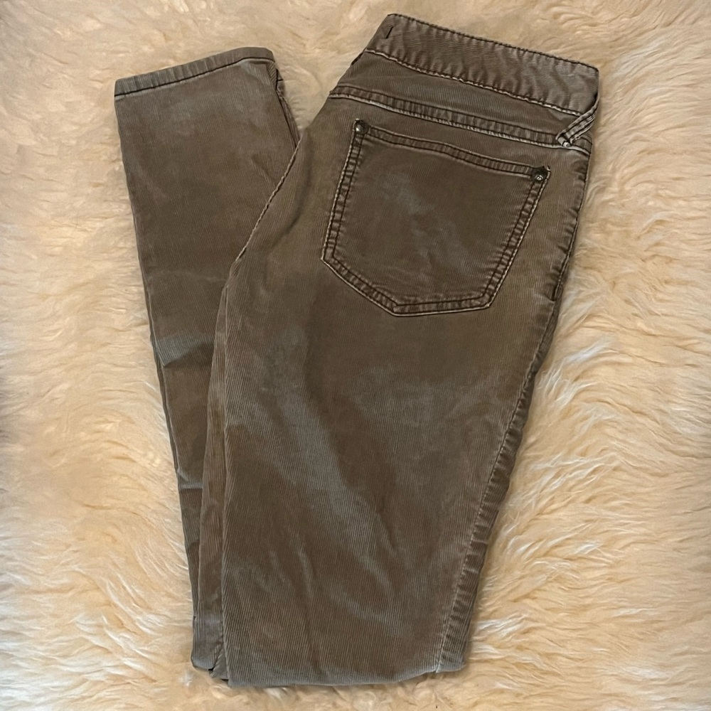 Free People Corduroy Mocha Brown Stretch Skinny Jeans